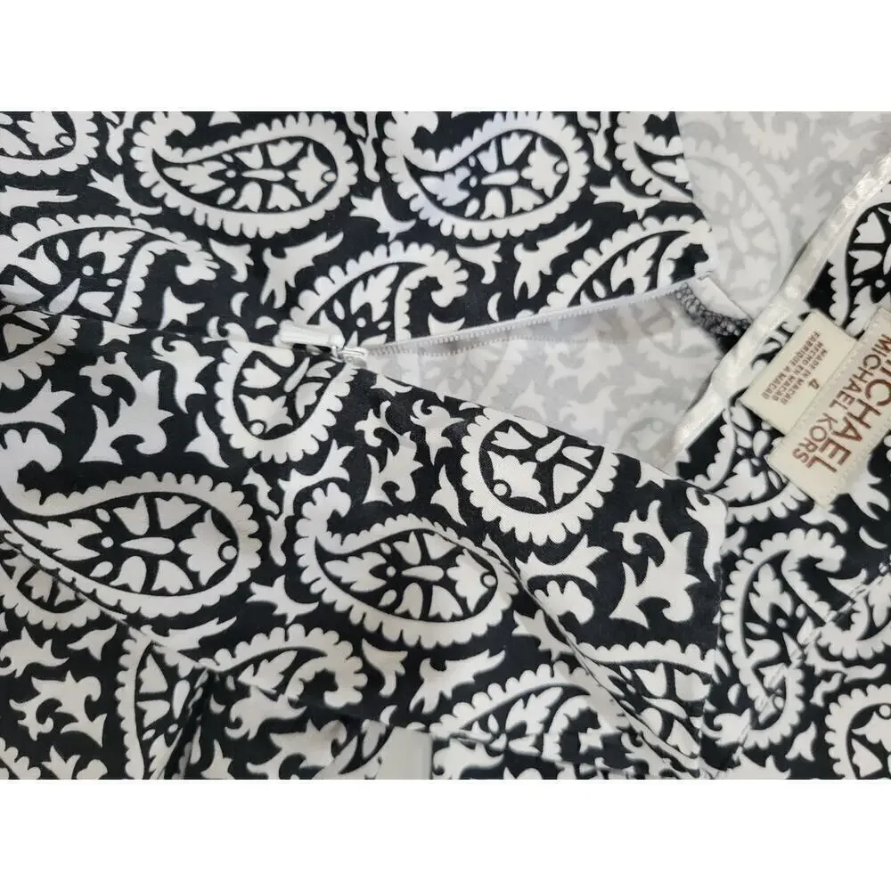 Michael Kors women's black & white paisley Capri pants - size 4